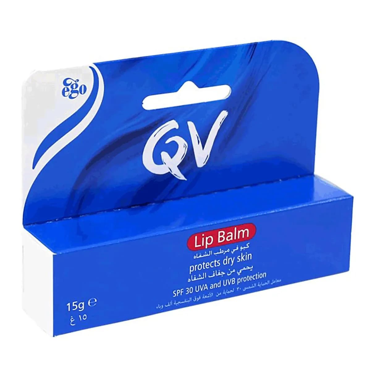 QV Lip Balm SPF30 Lip - 15g | كيو في مرطب للشفاه مع حماية من الشمس spf 30 - 15 غرام