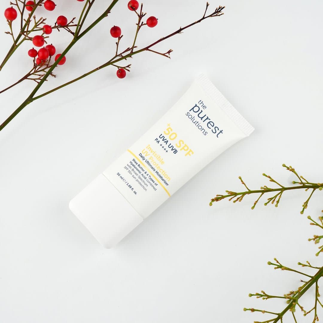 The Purest Daily Ultimate Moisturizer Solutions Invisible UV Protection Sunscreen - 50ml |واقي شمس للبشرة الجافة