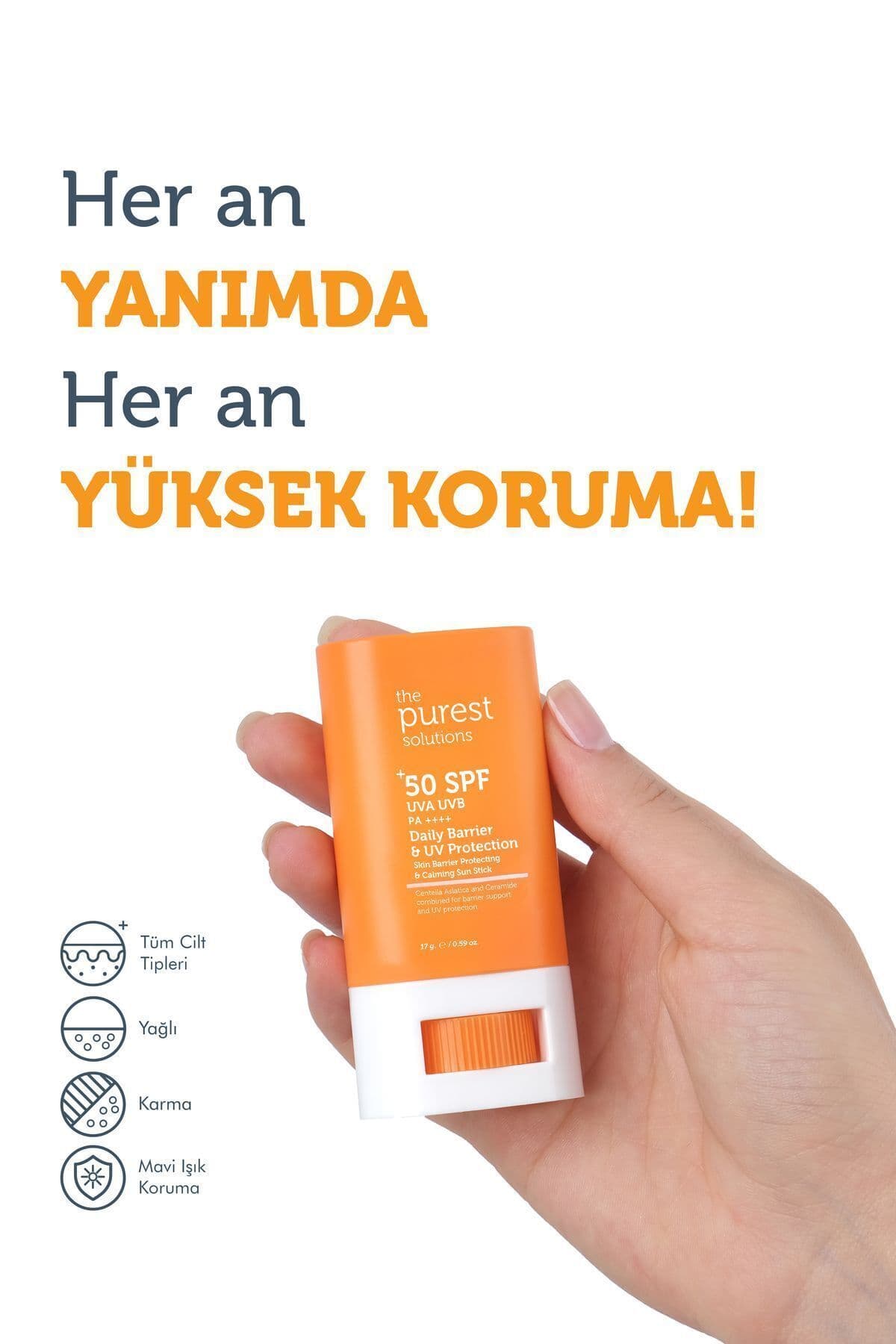 The Purest Solutions Daily Barrier UV Protection SPF 50+ - 17G | واقي شمس ستك من ذا بيورست سلوشن