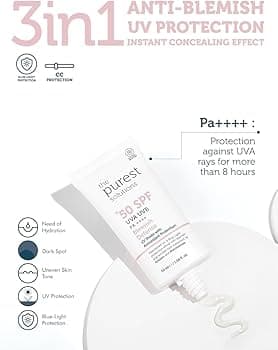 The Purest Solutions SPF50+ Blemish Defense Cream - 50 ml | ذا بيوريست كريم مزيل الشوائب وخافي العيوب مع عامل حماية من شمس 50+