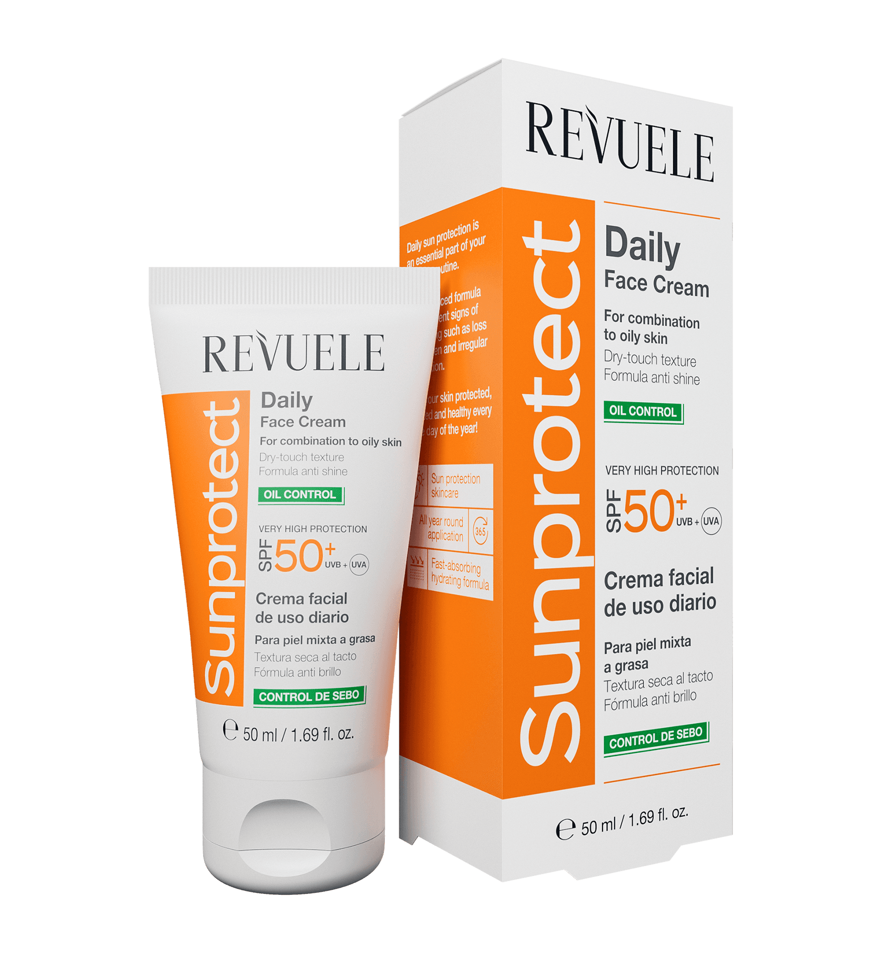 REVUELE SUNPROTECT DAILY FACE CREAM – OIL CONTROL, SPF 50 ريفولي