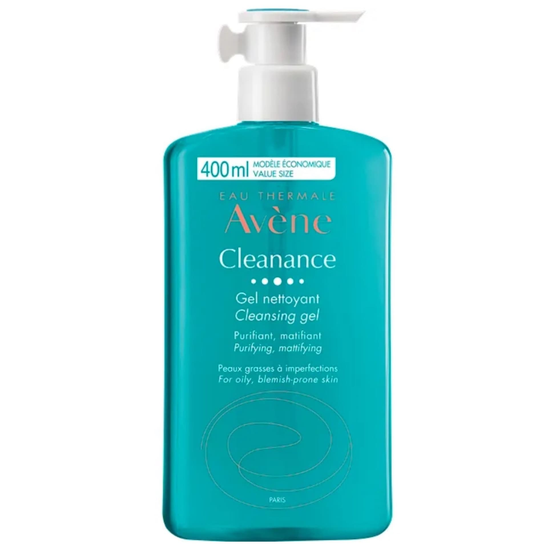 Aven Cleanance Cleansing Gel 400ml | غسول جل للبشرة الدهنية والمختلطة من اڤين حجم كبير