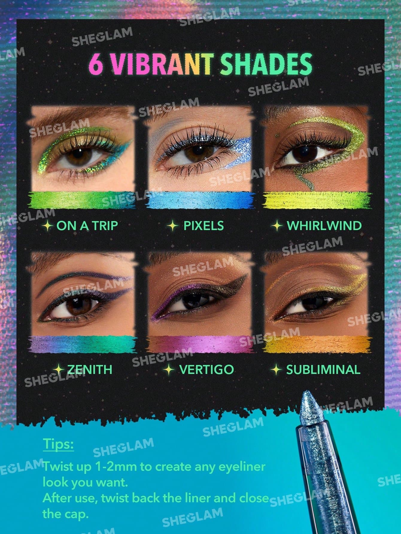 sheglam chroma zone multichrome gel liner | جل لاينر ملون من شيكلام