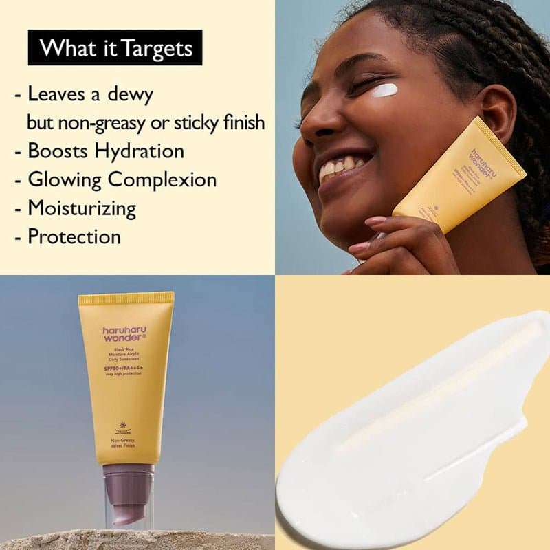 Haruharu Wonder Black Rice Moisture Daily Sunscreen | واقي شمس مرطب من هاررهارو وندر