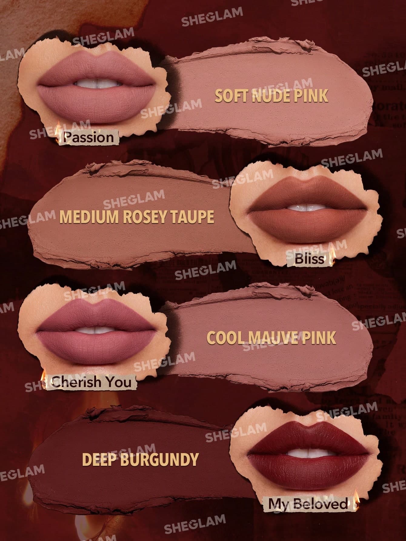 SHEGLAM Dynamatte Boom Long-Lasting Matte Lipstick (Ember Rose)  لب ستيك مات امبر روز من شيكلام