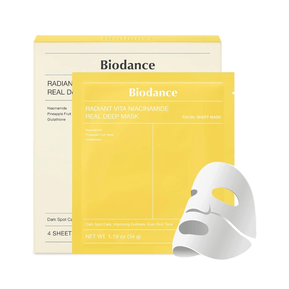 Biodance Radiant Vita Niacinamide Real Deep Mask |  ماسك النظارة من بايودانس بالنيسناميد اربع قطع