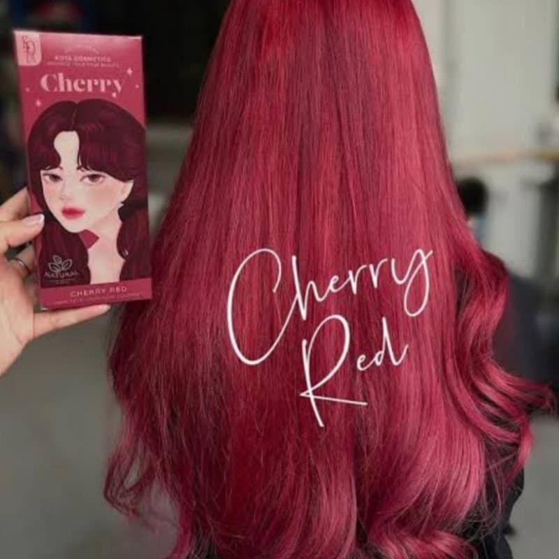 Kota Cosmetics Color Cream - Cherry Red |كوتة كوزمتكس صبغة شعر كريمية - لون تشيري ريد (أحمر كرزي) - خلاصة طبيعية