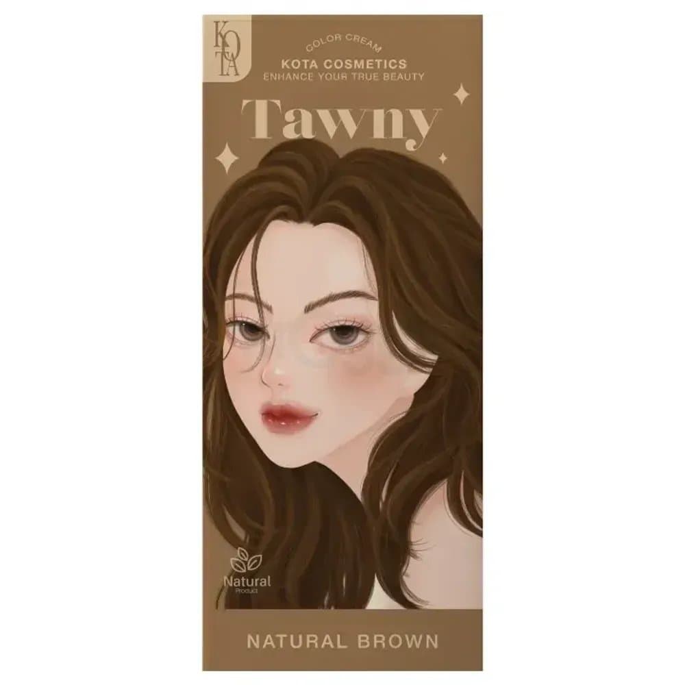 Kota Cosmetics Color Cream - Natural Brown (Tawny)|​كوتة كوزمتكس صبغة شعر كريمية - لون بني طبيعي (توني) - بخلاصة المواد الطبيعية