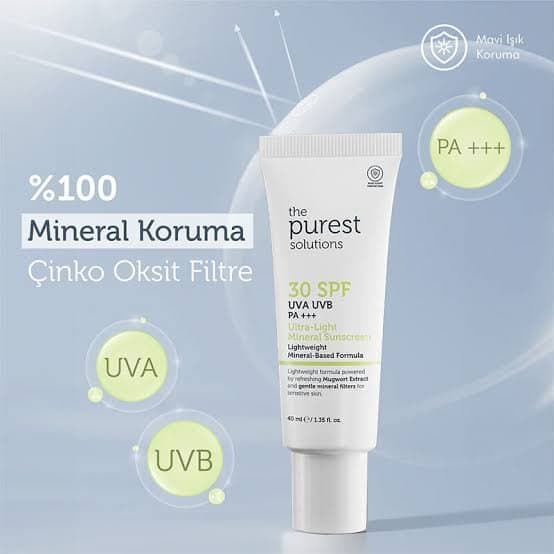 واقي شمس معدني وفيزيائي للبشرة الحساسة  | ذا بيورست سوليوشنز (The Purest Solutions Mineral Sunscreen)