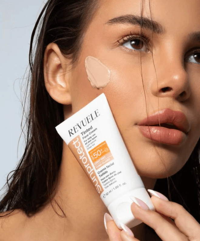 REVUELE TINTED FACE CREAM SUNPROTECT | واقي يحتوي لون من ريفولي