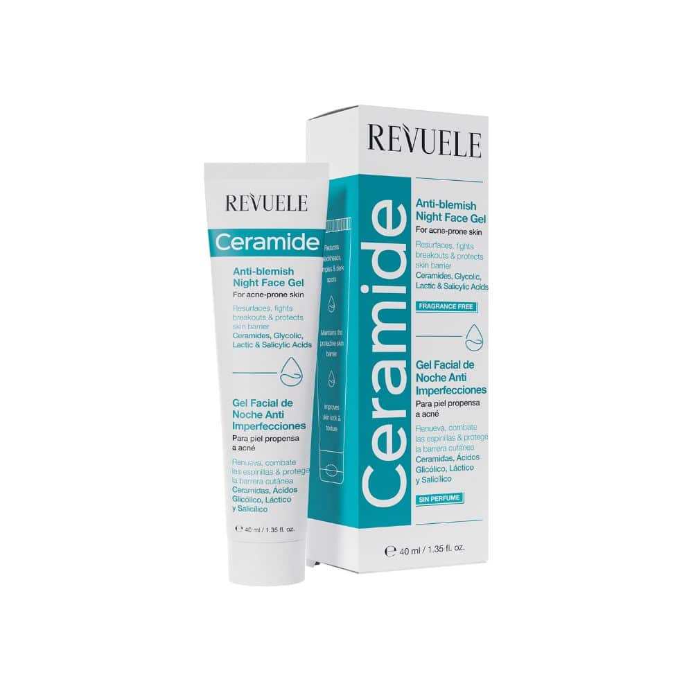 REVUELE CERAMIDE ANTI-BLEMISH NIGHT FACE GEL | ريفولي جل ليلي للبشرة المعرضة للحبوب