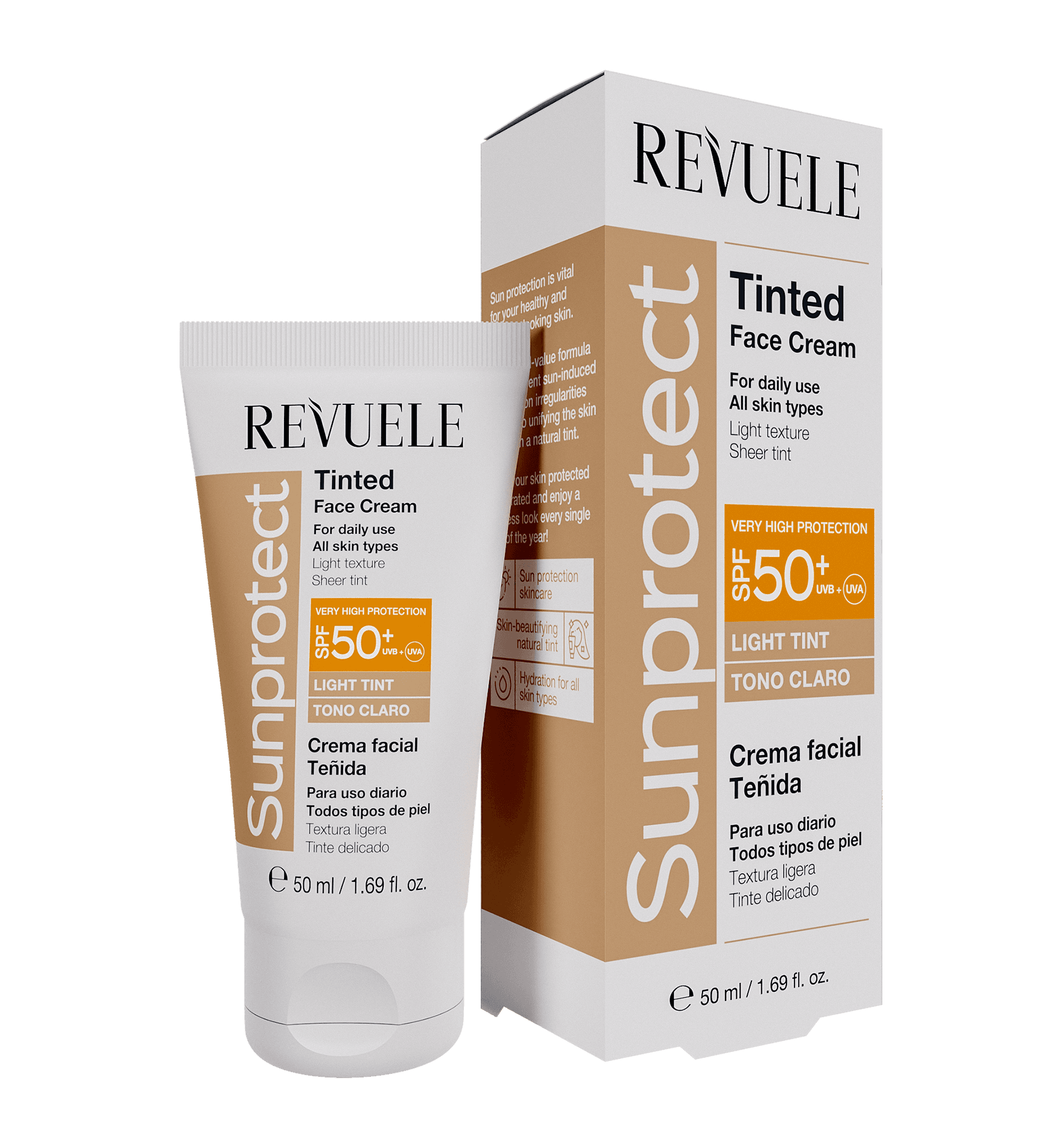 REVUELE TINTED FACE CREAM SUNPROTECT | واقي بي لون من ريفولي