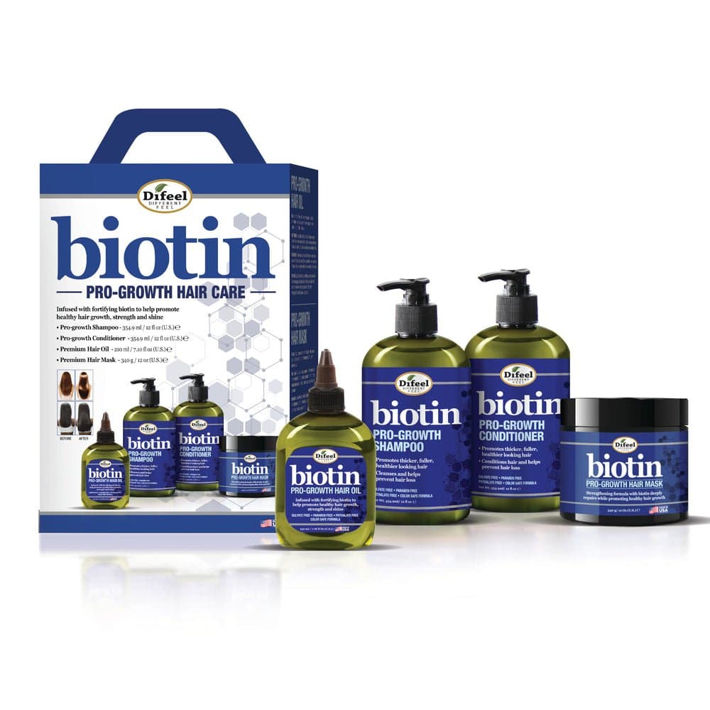 Difeel Biotin Pro-Growth Hair Care Gift Set – مجموعة العناية الشاملة لنمو الشعر وتقويته بالبايوتين الأمريكية