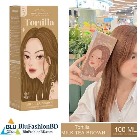 Kota Cosmetics Color Cream - Tortilla (Milk Tea Brown) |كوتة كوزمتكس صبغة شعر كريمية - لون ميلك تي براون (بني حليبي) - خلاصة طبيعية