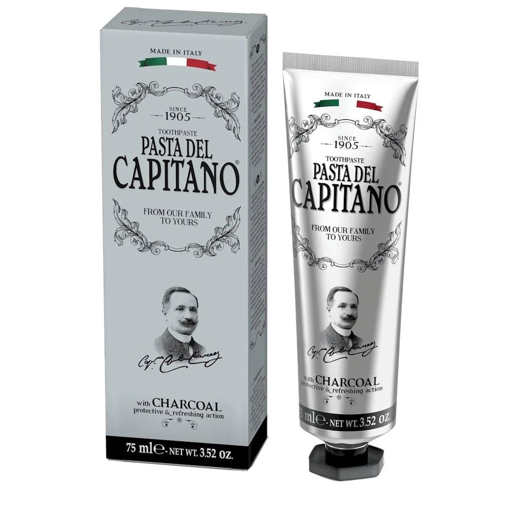 معجون أسنان باستا ديل كابيتانو Capitano بالفحم النشط والنعناع الطازج - 75 مل